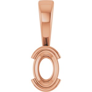 14K Rose Gold 6.5x4.5 mm Oval Charm/Pendant Mounting – image 2