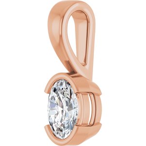 14K Rose Gold 6.5x4.5 mm Oval Charm/Pendant Mounting – image 3