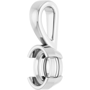 18K White Gold 6.5x4.5 mm Oval Charm/Pendant Mounting – image 4
