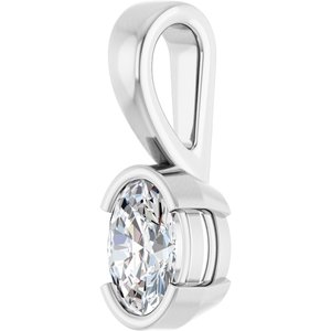 18K White Gold 6.5x4.5 mm Oval Charm/Pendant Mounting – image 3