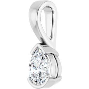 10K White Gold 7x5 mm Pear Charm/Pendant Mounting – image 3