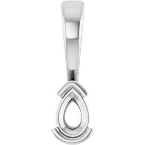 Sterling Silver 4.5x3 mm Pear Charm/Pendant Mounting – image 2