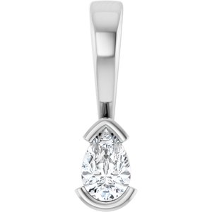 Sterling Silver 4.5x3 mm Pear Charm/Pendant Mounting