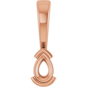 10K Rose Gold 4.5x3 mm Pear Charm/Pendant Mounting – image 2