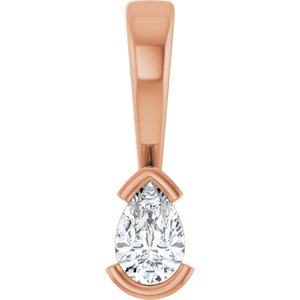 18K Rose Gold 4.5x3 mm Pear Charm/Pendant Mounting
