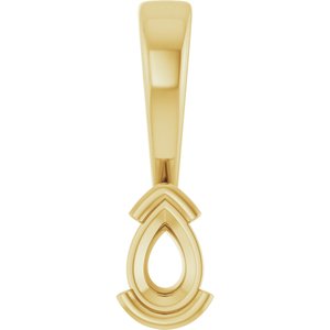 14K Yellow Gold 4.5x3 mm Pear Charm/Pendant Mounting – image 2