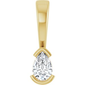 18K Yellow Gold 4.5x3 mm Pear Charm/Pendant Mounting