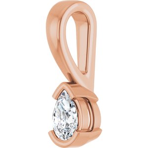 18K Rose Gold 4.5x3 mm Pear Charm/Pendant Mounting – image 3