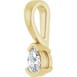 10K Yellow Gold 4.5x3 mm Pear Charm/Pendant Mounting – image 3