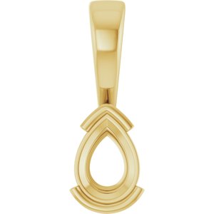 10K Yellow Gold 7x5 mm Pear Charm/Pendant Mounting – image 2