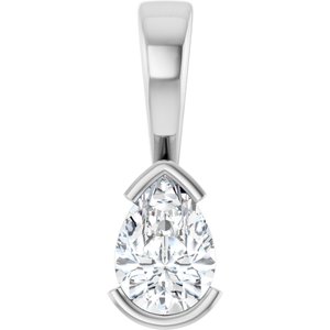 18K White Gold 7x5 mm Pear Charm/Pendant Mounting
