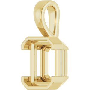 10K Yellow Gold 11x9 mm Emerald Charm/Pendant Mounting – image 4