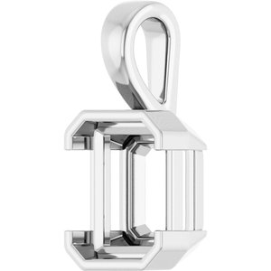 18K White Gold 11x9 mm Emerald Charm/Pendant Mounting – image 4