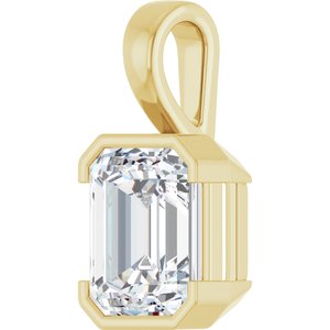 10K Yellow Gold 11x9 mm Emerald Charm/Pendant Mounting – image 3