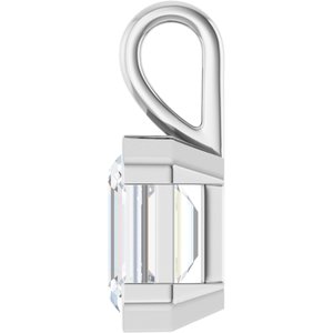 18K White Gold 11x9 mm Emerald Charm/Pendant Mounting – image 5