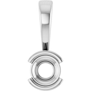14K White Gold 4.4 mm Round Charm/Pendant Mounting – image 2