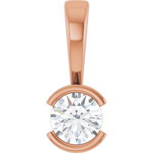 18K Rose Gold 4.4 mm Round Charm/Pendant Mounting