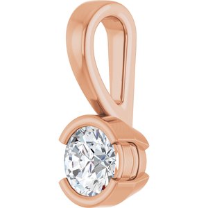 18K Rose Gold 4.4 mm Round Charm/Pendant Mounting – image 3
