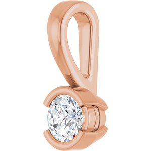 10K Rose Gold 3.8 mm Round Charm/Pendant Mounting – image 3