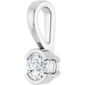 10K White Gold 3.8 mm Round Charm/Pendant Mounting – image 3
