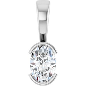 18K White Gold 7x5 mm Oval Charm/Pendant Mounting