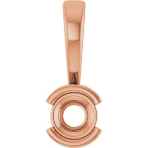 10K Rose Gold 3.8 mm Round Charm/Pendant Mounting – image 2