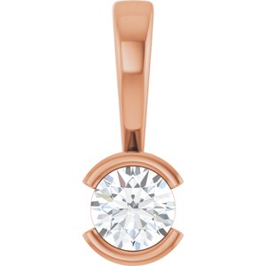 18K Rose Gold 3.8 mm Round Charm/Pendant Mounting