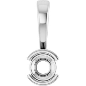 18K White Gold 3.8 mm Round Charm/Pendant Mounting – image 2