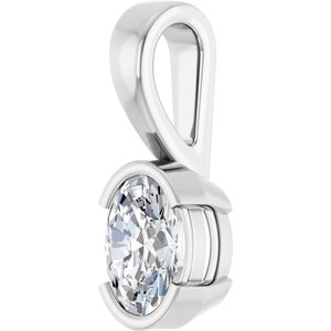 18K White Gold 7x5 mm Oval Charm/Pendant Mounting – image 3