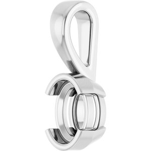 18K White Gold 7x5 mm Oval Charm/Pendant Mounting – image 4