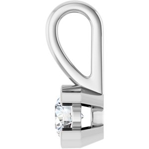 14K White Gold 3.8 mm Round Charm/Pendant Mounting – image 5