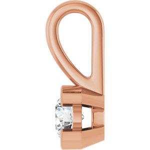 10K Rose Gold 3.8 mm Round Charm/Pendant Mounting – image 5