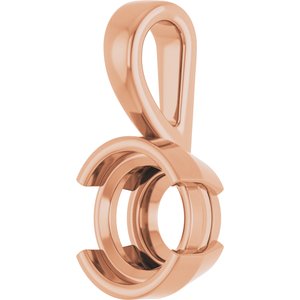 14K Rose Gold 8 mm Round Charm/Pendant Mounting – image 4