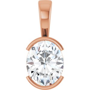 14K Rose Gold 11x9 mm Oval Charm/Pendant Mounting