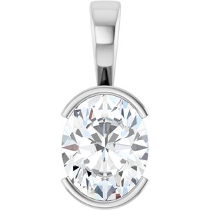 18K White Gold 11x9 mm Oval Charm/Pendant Mounting