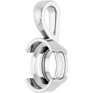 10K White Gold 11x9 mm Oval Charm/Pendant Mounting – image 4