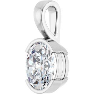 10K White Gold 11x9 mm Oval Charm/Pendant Mounting – image 3