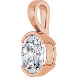 14K Rose Gold 11x9 mm Oval Charm/Pendant Mounting – image 3