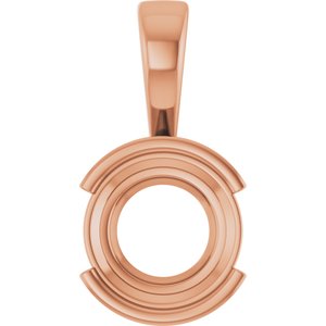 14K Rose Gold 10 mm Round Charm/Pendant Mounting – image 2
