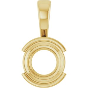 18K Yellow Gold 10 mm Round Charm/Pendant Mounting – image 2