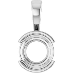 10K White Gold 10 mm Round Charm/Pendant Mounting – image 2