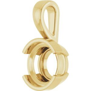 10K Yellow Gold 10 mm Round Charm/Pendant Mounting – image 4