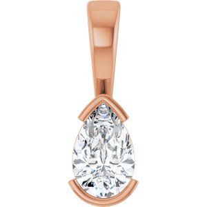 10K Rose Gold 8.5x5.5 mm Pear Charm/Pendant Mounting