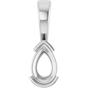 14K X1 White Gold 8.5x5.5 mm Pear Charm/Pendant Mounting – image 2