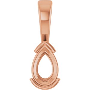 14K Rose Gold 8.5x5.5 mm Pear Charm/Pendant Mounting – image 2