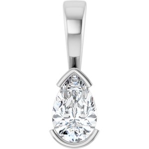 10K White Gold 8.5x5.5 mm Pear Charm/Pendant Mounting