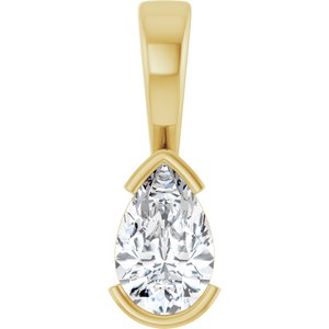 14K Yellow Gold 8.5x5.5 mm Pear Charm/Pendant Mounting