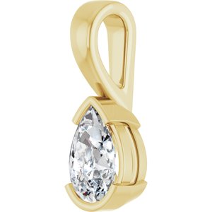 14K Yellow Gold 8.5x5.5 mm Pear Charm/Pendant Mounting – image 3