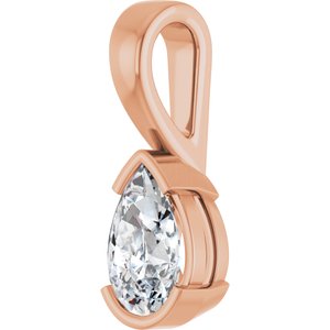 10K Rose Gold 8.5x5.5 mm Pear Charm/Pendant Mounting – image 3