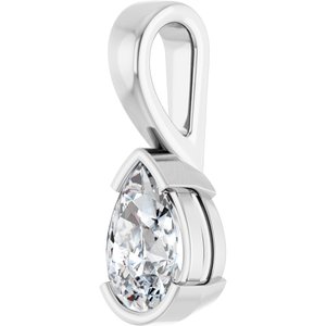 18K White Gold 8.5x5.5 mm Pear Charm/Pendant Mounting – image 3